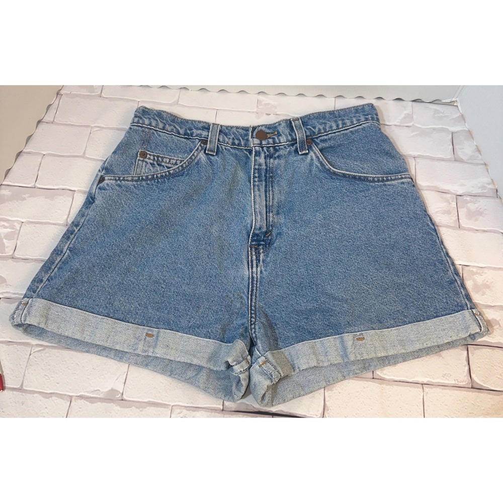 Vintage Levis 954 Orange Tab High Waisted Denim Shorts Medium Wash Blue Size 11